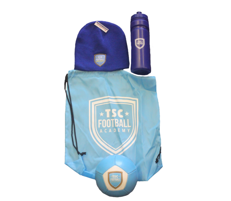 Hat, Water Bottle, Drawstring Bag and Size 1 Football Bundle